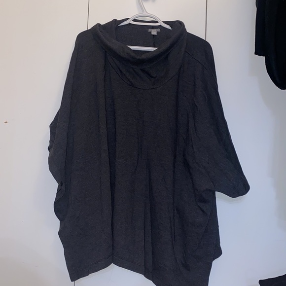Dark grey poncho sweater - Picture 3 of 4
